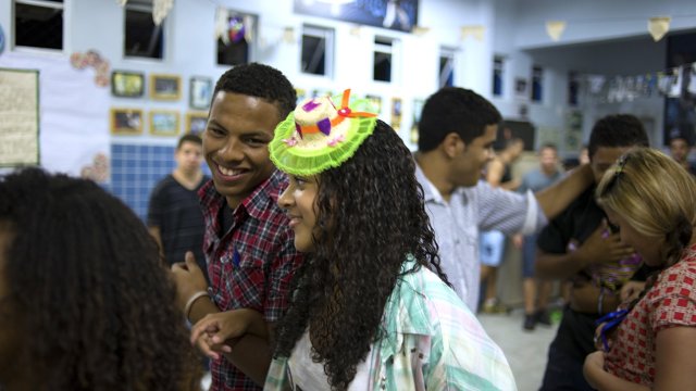 Two members dancing in festival