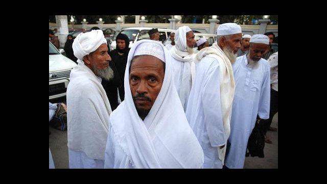 Men getting ready to leave for Sauda Arabia for the Hajj in Mecca