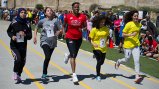 Jackie takes a jog and connects with young women on an individual basis