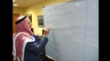 A Jordanian Ministry of Education supervisor participates in a workshop the American Language Center in Amman.