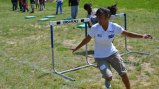 The sports visitors learn new track and field techniques and exercises at a clinic in Washington. The sports visitors learn new track and field techniques and exercises at a clinic in Washington.