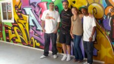 IVLP Gold Star Tolis Aristeidou of Greece (2nd from left) organizes Hip Hop events in his country