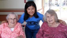 Dana with residents at the local senior rehabilitation center