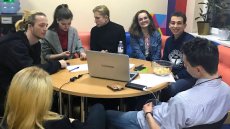 Group of people around a table